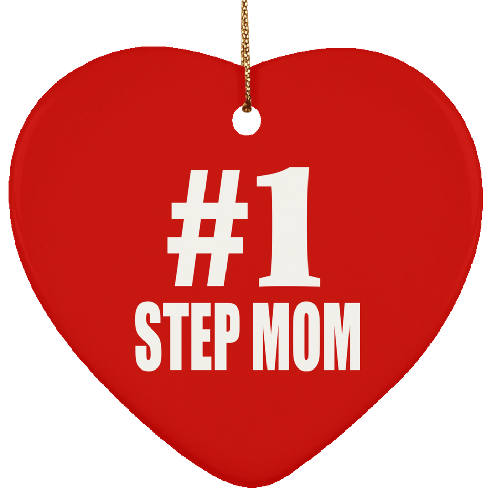 Number One #1 Step Mom - Heart Ornament