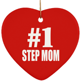 Number One #1 Step Mom - Heart Ornament