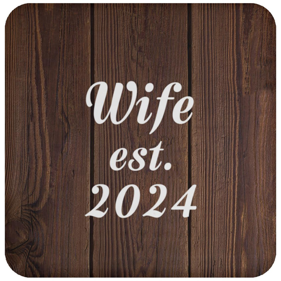 Wife Established EST. 2024 - Drink Coaster D