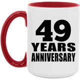 49th Anniversary 49 Years - 15oz Accent Mug Red
