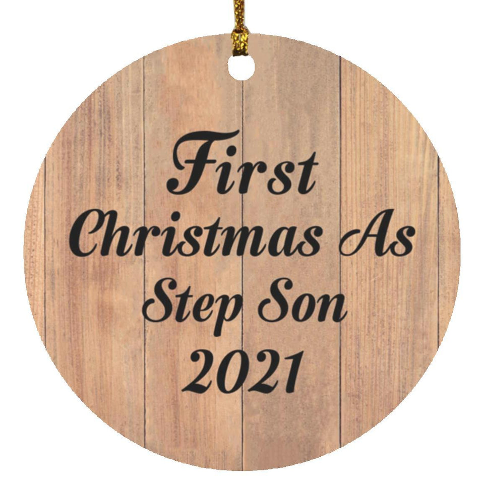First Christmas As Step Son 2021 - Circle Ornament C