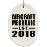 Aircraft Mechanic Established EST. 2018 - Oval Ornament
