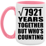 89th Anniversary Square Root of 7921 Years Who's Counting - 15oz Accent Mug Pink