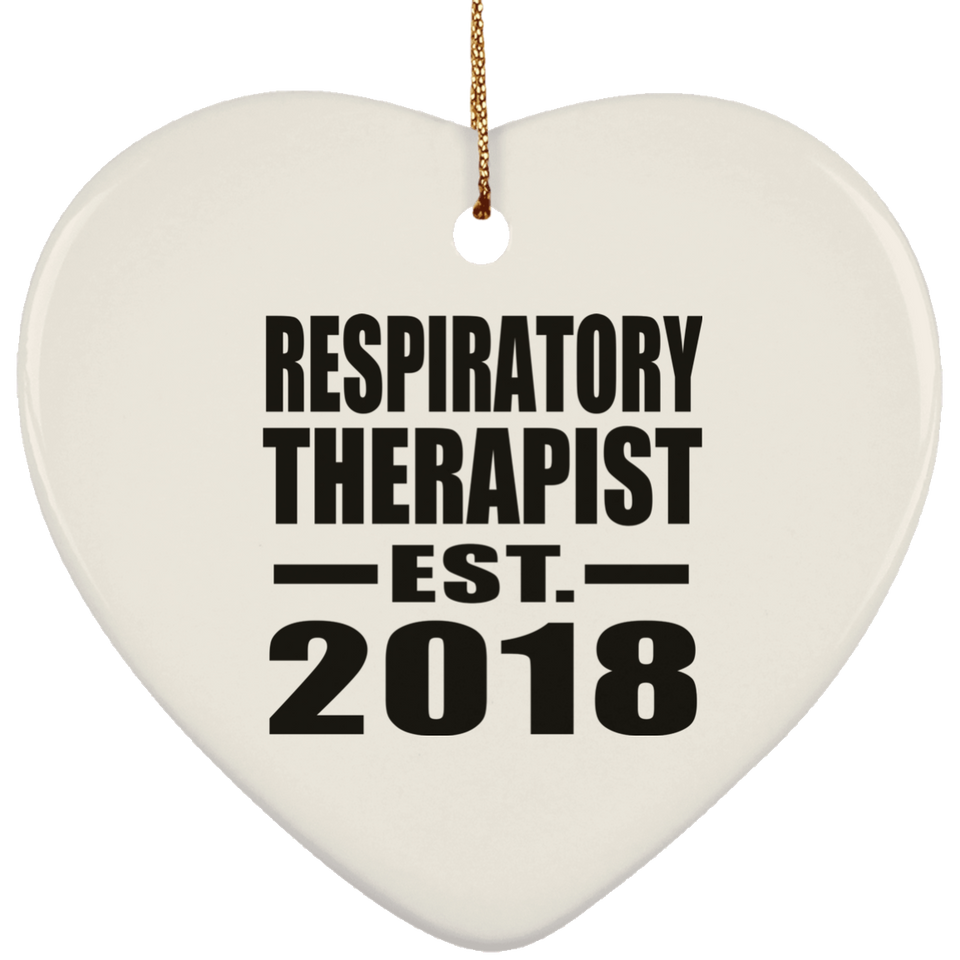 Respiratory Therapist Established EST. 2018 - Heart Ornament