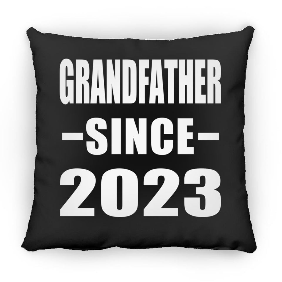 Grandfather Since 2023 - Throw Pillow Black