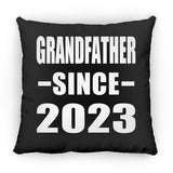 Grandfather Since 2023 - Throw Pillow Black