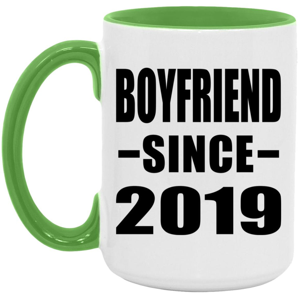 Boyfriend Since 2019 - 15oz Accent Mug Green