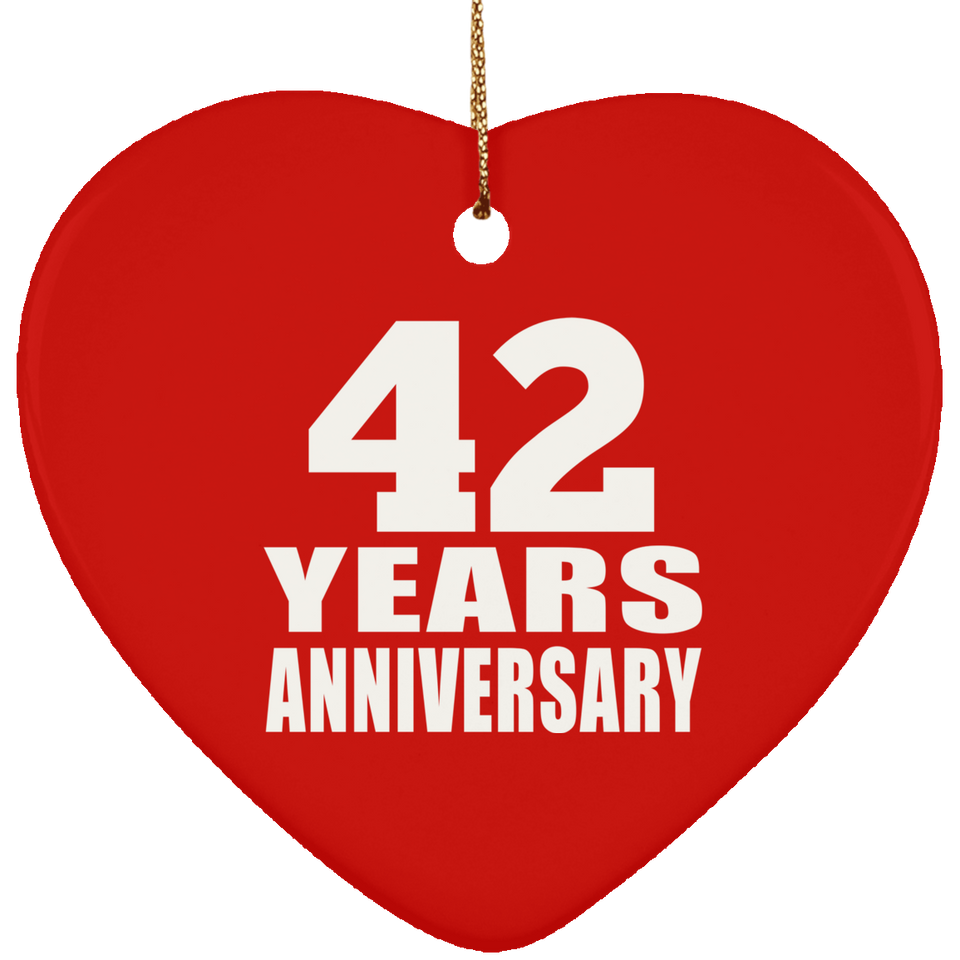 42nd Anniversary 42 Years - Heart Ornament