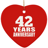42nd Anniversary 42 Years - Heart Ornament