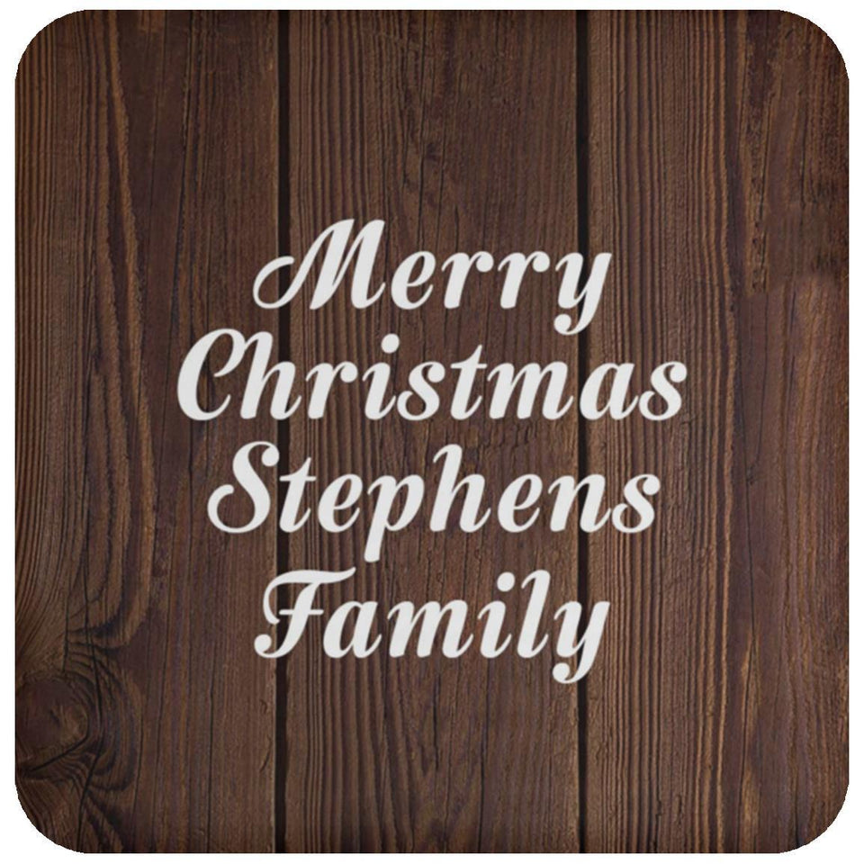 Merry Christmas Stephens Family - Drink Coaster D