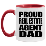 Proud Real Estate Agent Dad - 11oz Accent Mug Red