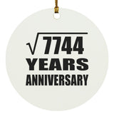 88th Anniversary Square Root of 7744 Years Anniversary - Circle Ornament