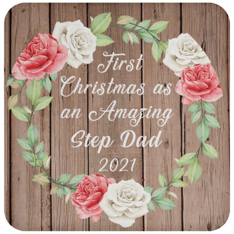 First Christmas As an Amazing Step Dad 2021 - Drink Coaster B