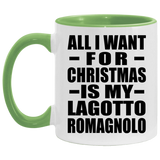 All I Want For Christmas Is My Lagotto Romagnolo - 11oz Accent Mug Green
