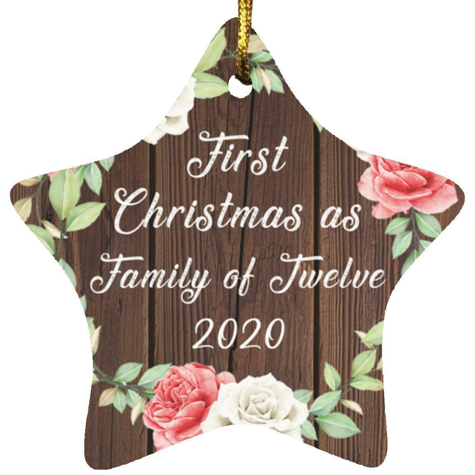 First Christmas As Family Of Twelve 2020 - Star Ornament A