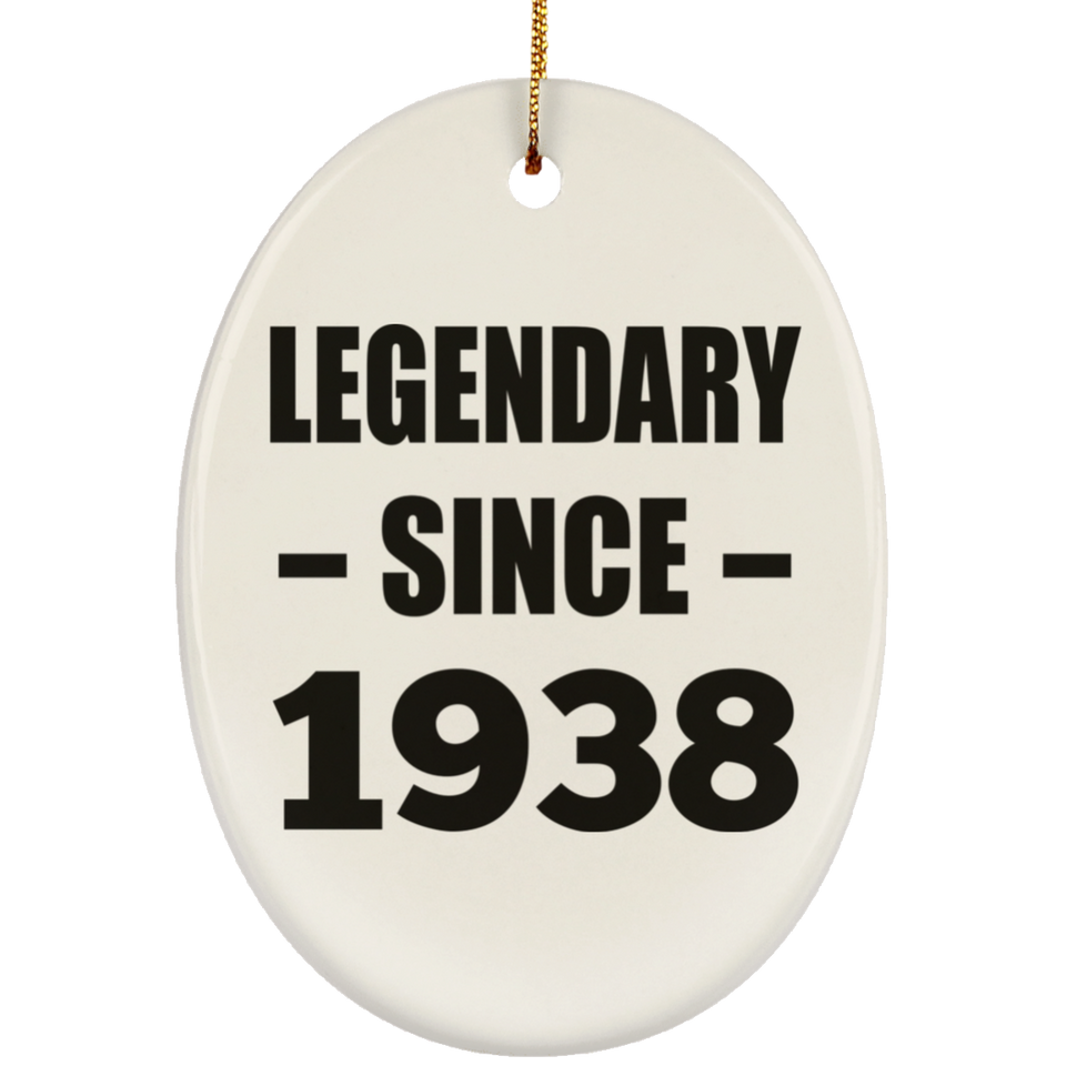 86th Birthday Legendary Since 1938 - Oval Ornament