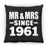 63rd Anniversary Mr & Mrs Since 1961 - Throw Pillow Black