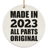 1st Birthday Made in 2023 All Parts Original - Circle Ornament