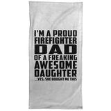 Proud Firefighter Dad Of Awesome Daughter - Hand Towel