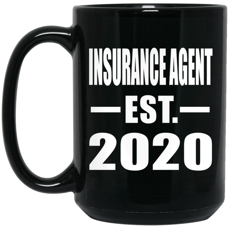 Insurance Agent Established EST. 2020 - 15oz Coffee Mug Black