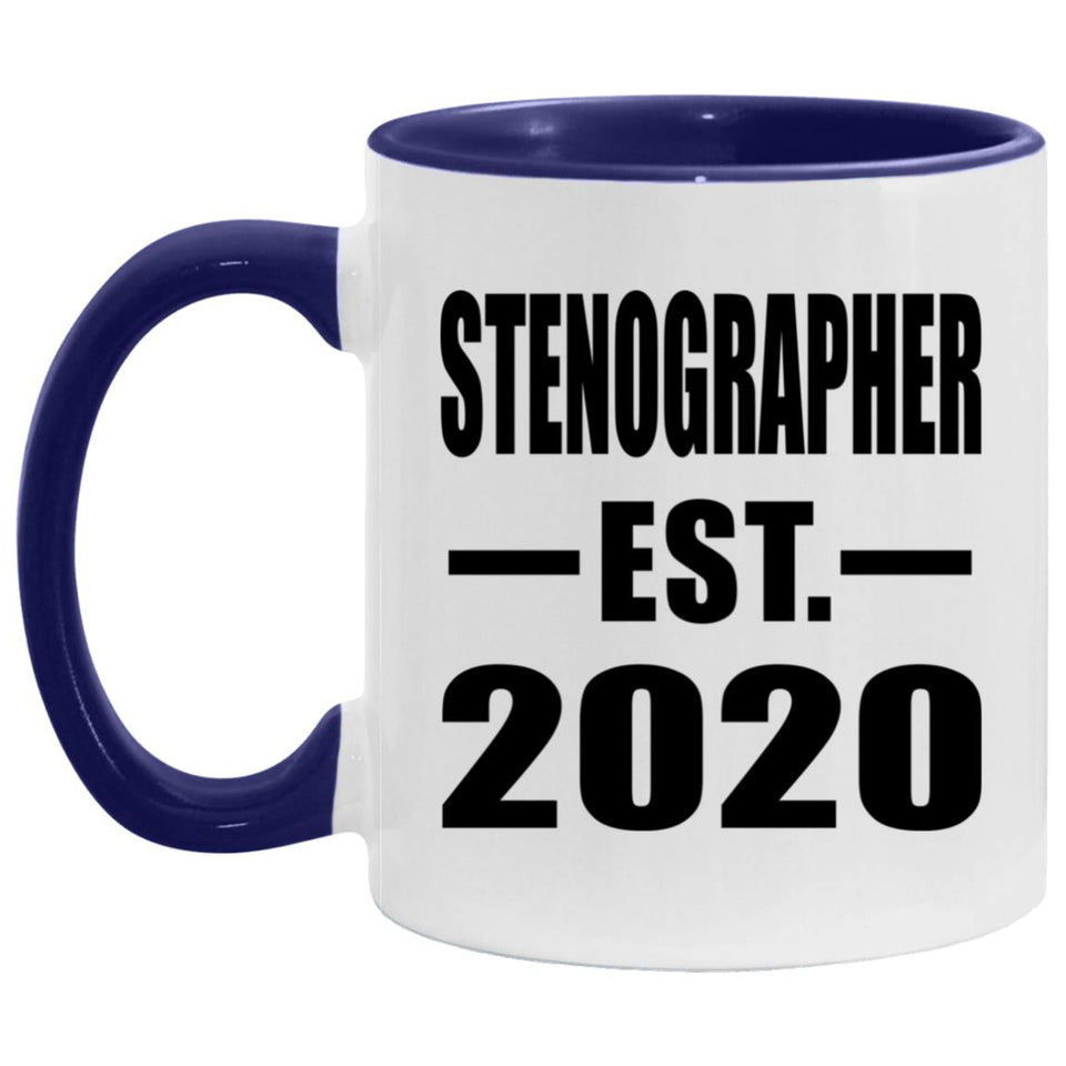 Stenographer Established EST. 2020 - 11oz Accent Mug Purple