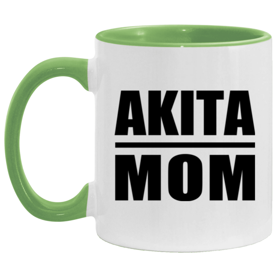 Akita Mom - 11oz Accent Mug Green