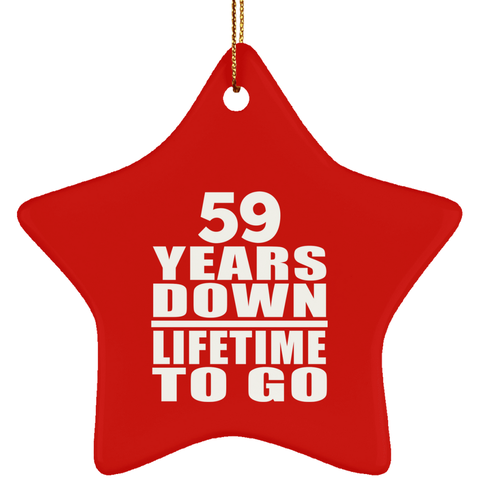 59th Anniversary 59 Years Down Lifetime To Go - Star Ornament
