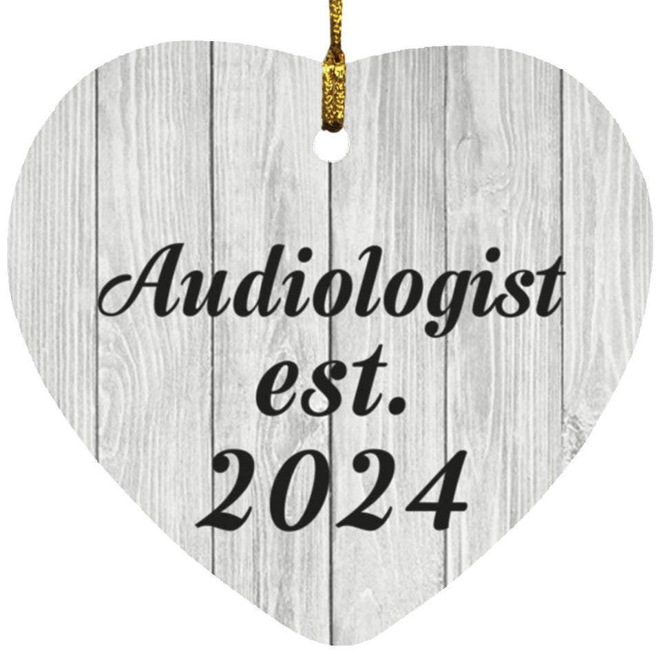 Audiologist Established Est. 2024 - Heart Ornament F