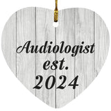 Audiologist Established Est. 2024 - Heart Ornament F