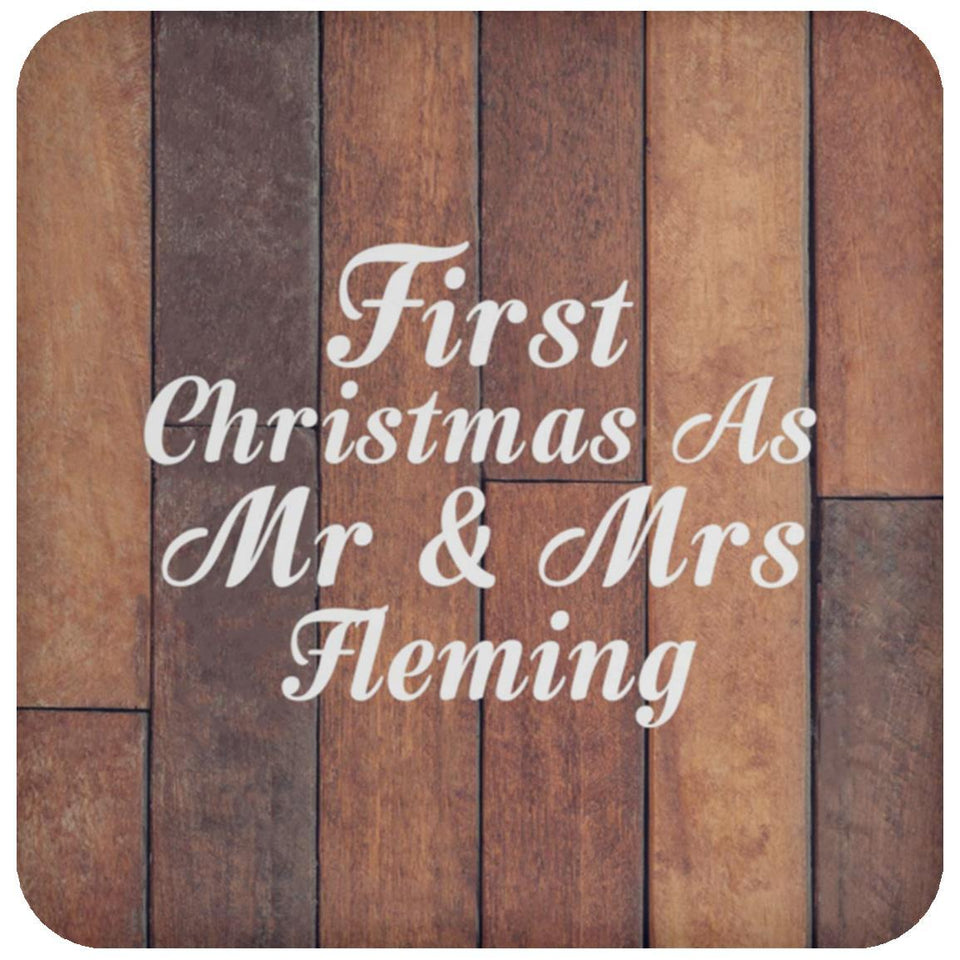 First Christmas As Mr & Mrs Fleming - Drink Coaster E