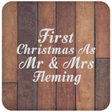 First Christmas As Mr & Mrs Fleming - Drink Coaster E