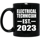 Electrical Technician Established EST. 2023 - 11oz Coffee Mug Black