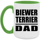 Biewer Terrier Dad - 15oz Accent Mug Green