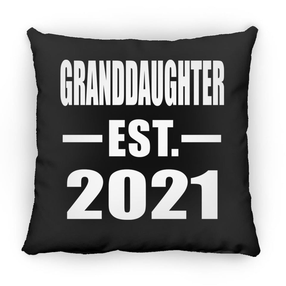 Granddaughter Established EST. 2021 - Throw Pillow Black