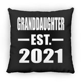 Granddaughter Established EST. 2021 - Throw Pillow Black