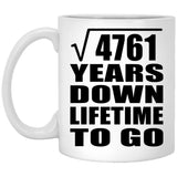 69th Anniversary Square Root of 4761 Years Lifetime To Go - 11oz Coffee Mug