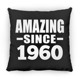 64th Birthday Amazing Since 1960 - Throw Pillow Black