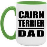 Cairn Terrier Dad - 15oz Accent Mug Green