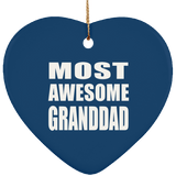 Most Awesome Granddad - Heart Ornament