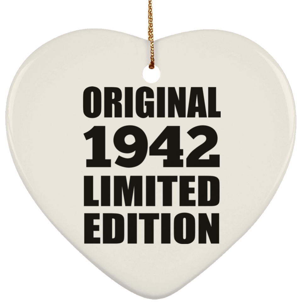 82nd Birthday Original 1942 Limited Edition - Heart Ornament