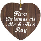 First Christmas As Mr & Mrs Ray - Heart Ornament D