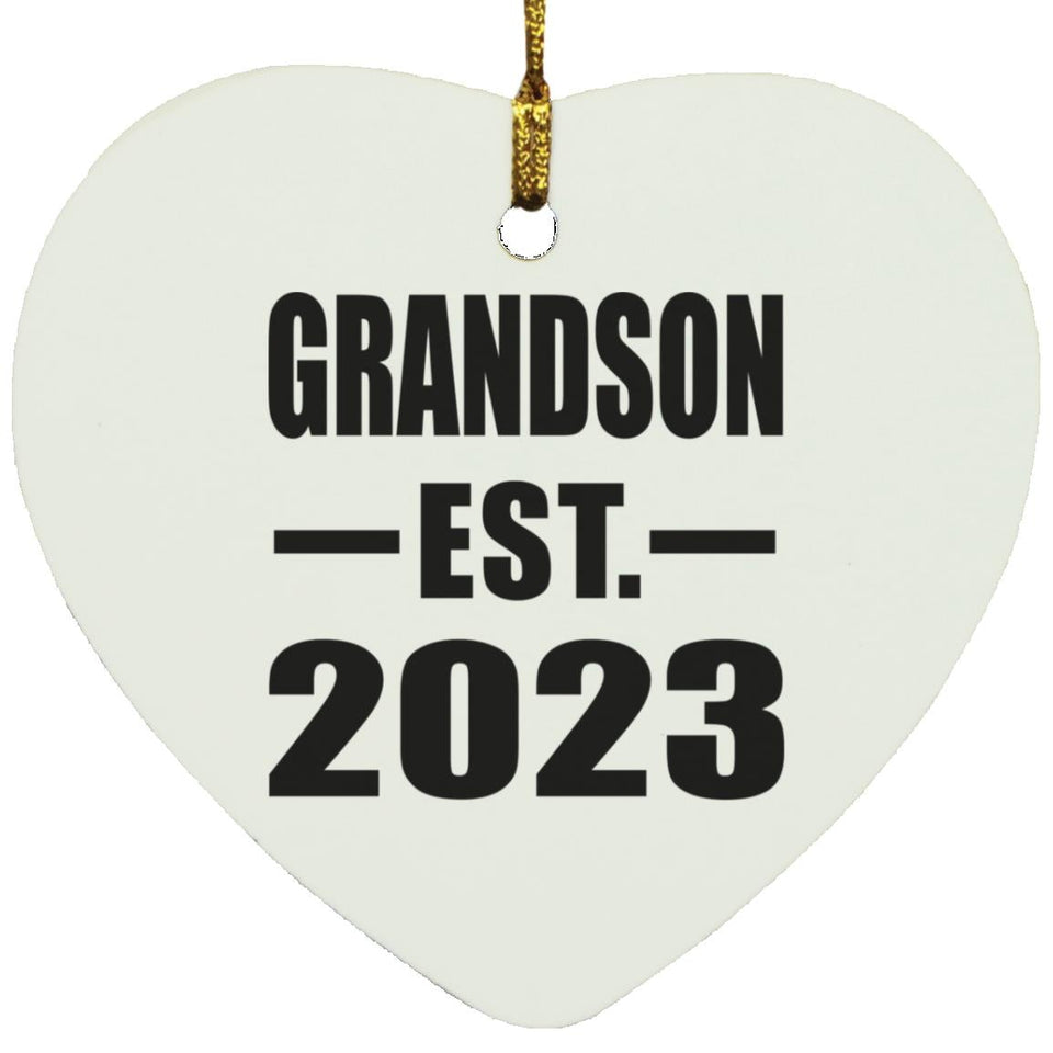 Grandson Established EST. 2023 - Heart Ornament