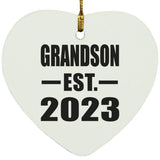 Grandson Established EST. 2023 - Heart Ornament
