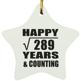 Happy 17th Anniversary Square Root of 289 Years & Counting - Star Ornament