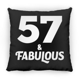 57th Birthday 57 & Fabulous - Throw Pillow Black
