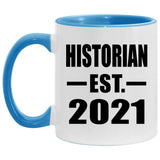 Historian Established EST. 2021 - 11oz Accent Mug Blue
