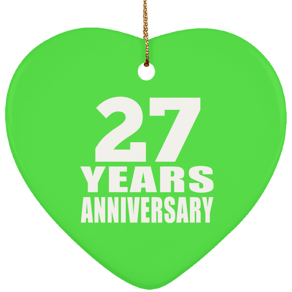 27th Anniversary 27 Years - Heart Ornament