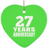 27th Anniversary 27 Years - Heart Ornament