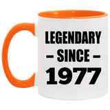 47th Birthday Legendary Since 1977 - 11oz Accent Mug Orange