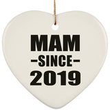 Mam Since 2019 - Heart Ornament